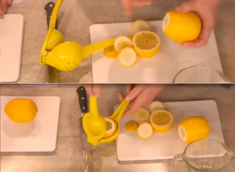 Cutting off ends of lemons
